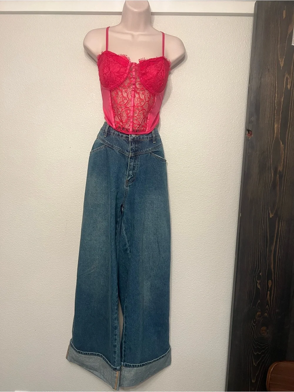 Cider Red Lace Bustier Cami Top